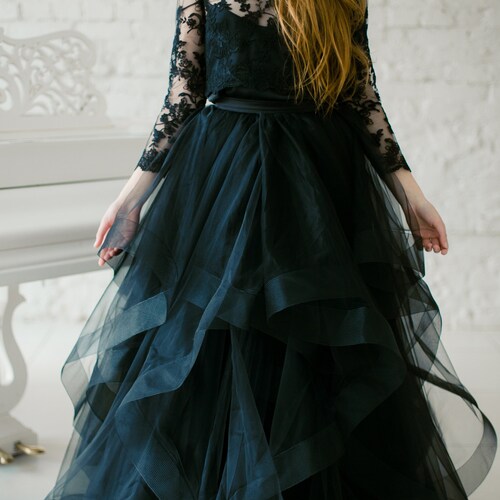 Horsehair Black Swan Wave Tulle Skirt 