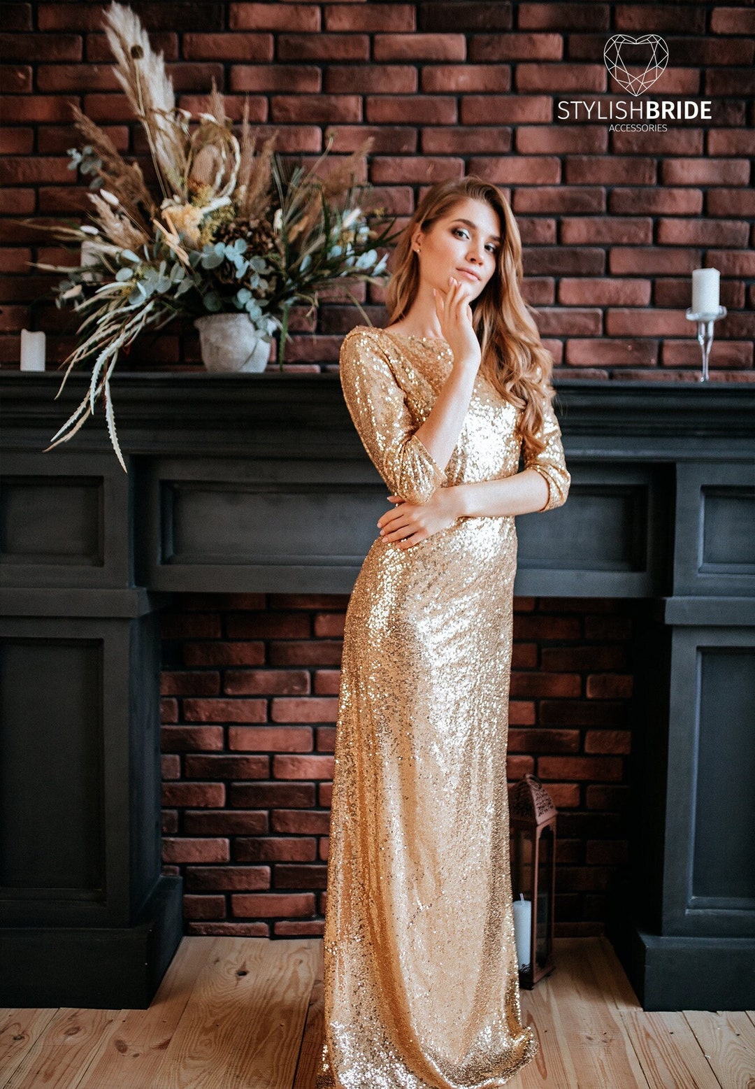 Vestiti Paillettes Oro Abito In Paillette Vestito Corto In Paillettes - Main Image