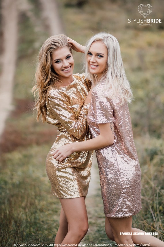 Rose gold top sequin dress accessories