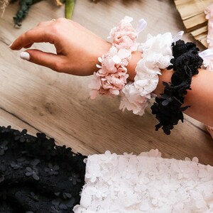 New Blossom tender scrunchy, hair accessories, flower hair bow tie, Christmas gift for her image 2