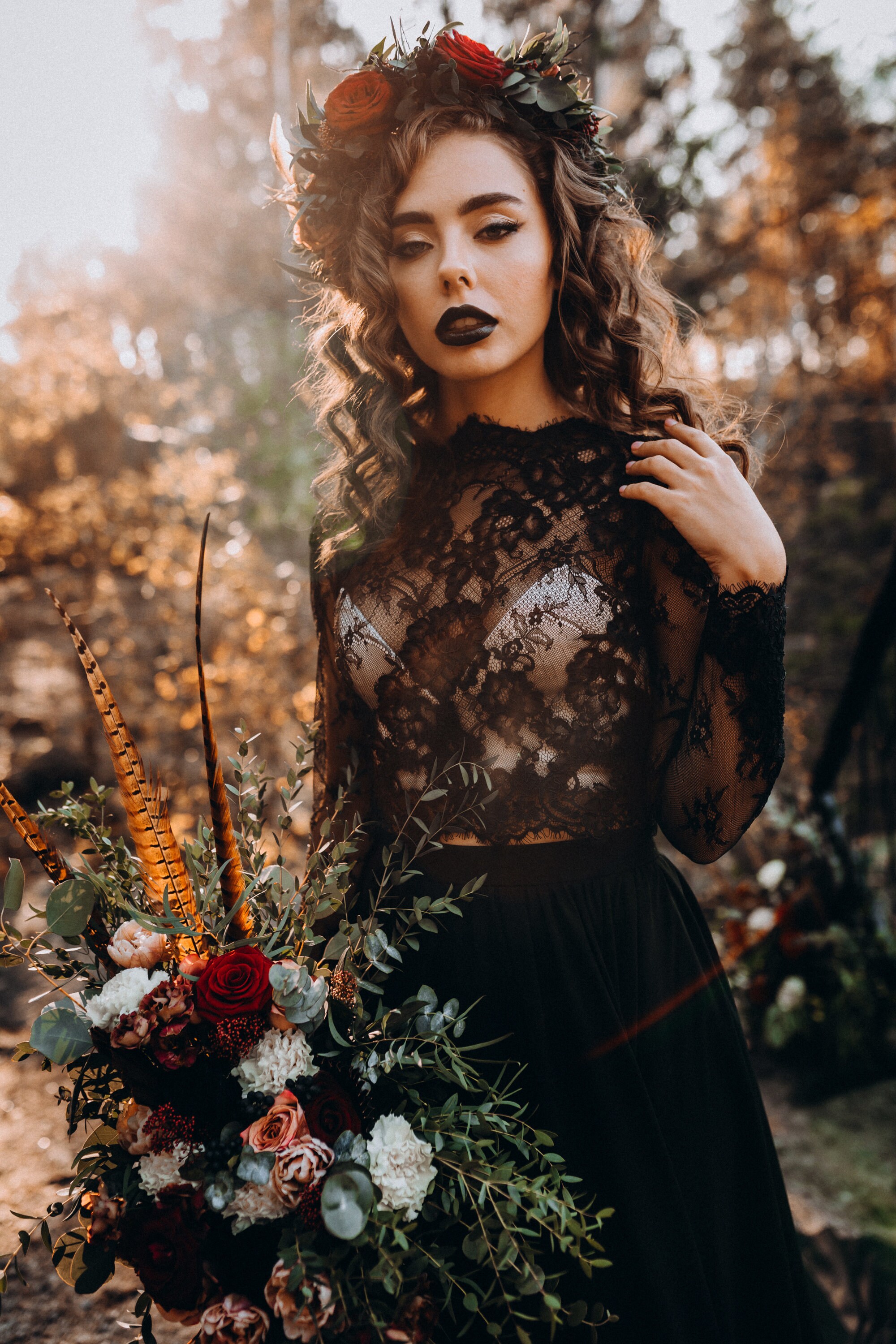 dressy black lace tops