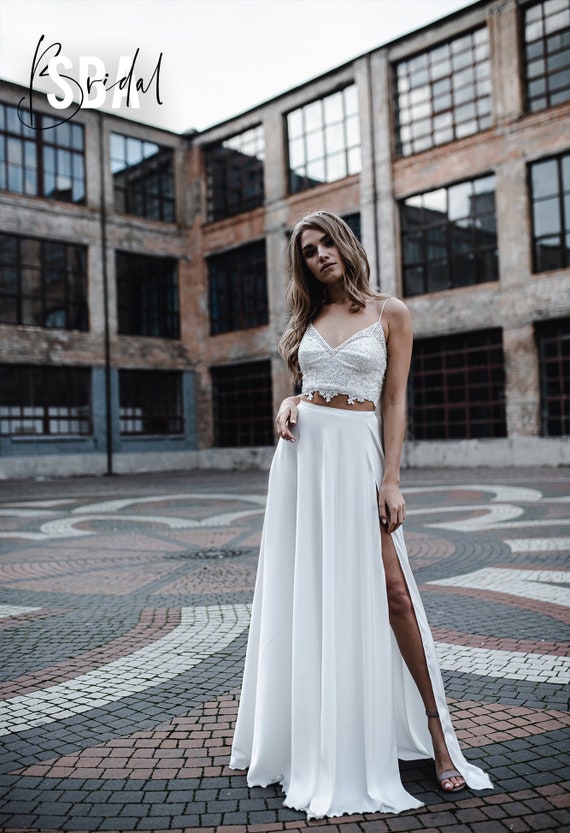 ビアンカ スリット入りシルクスカート、ロングシルクスカート  