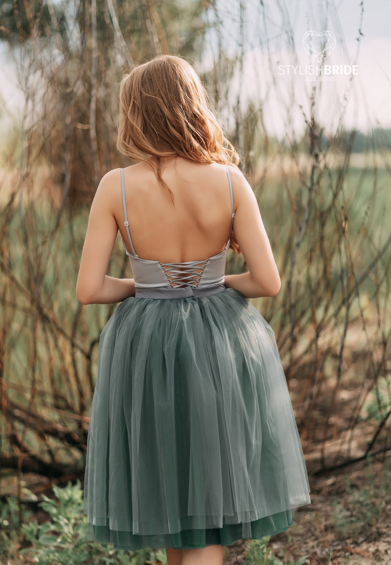 Sage Green Carrie Bradshaw Storm Ombré Tulle Skirt With Grey Etsy
