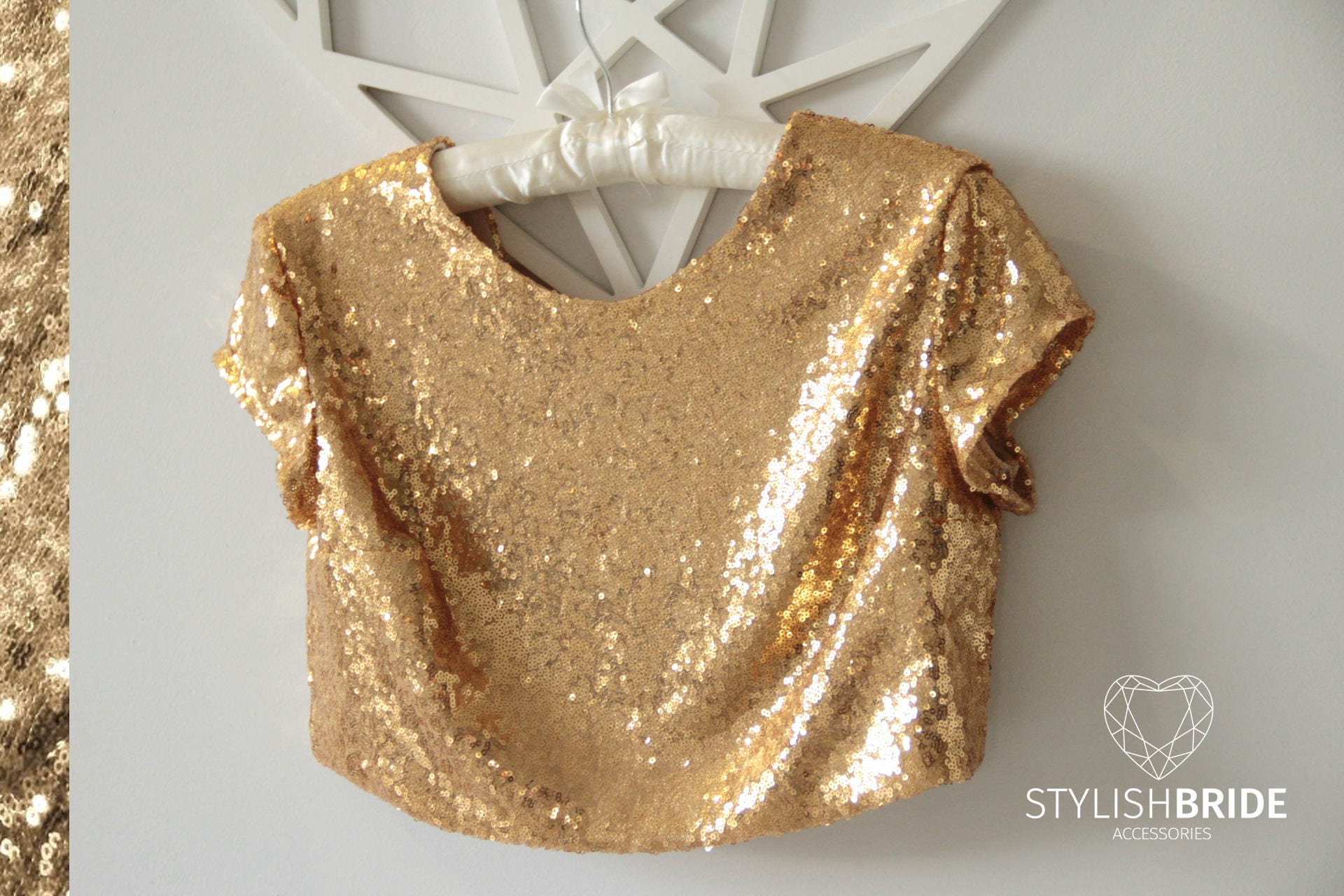 glitter gold crop top
