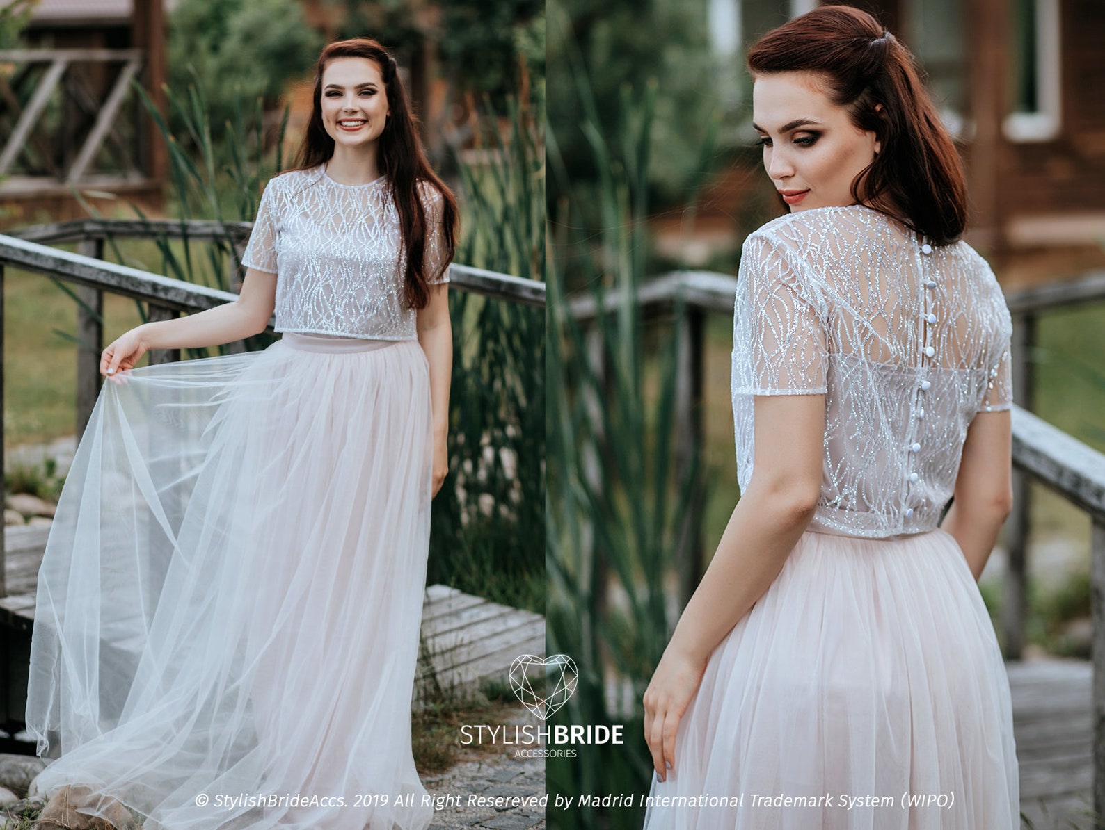 Glitter Biscuit Blush Tulle Dress Blush Bridesmaid Separates | Etsy