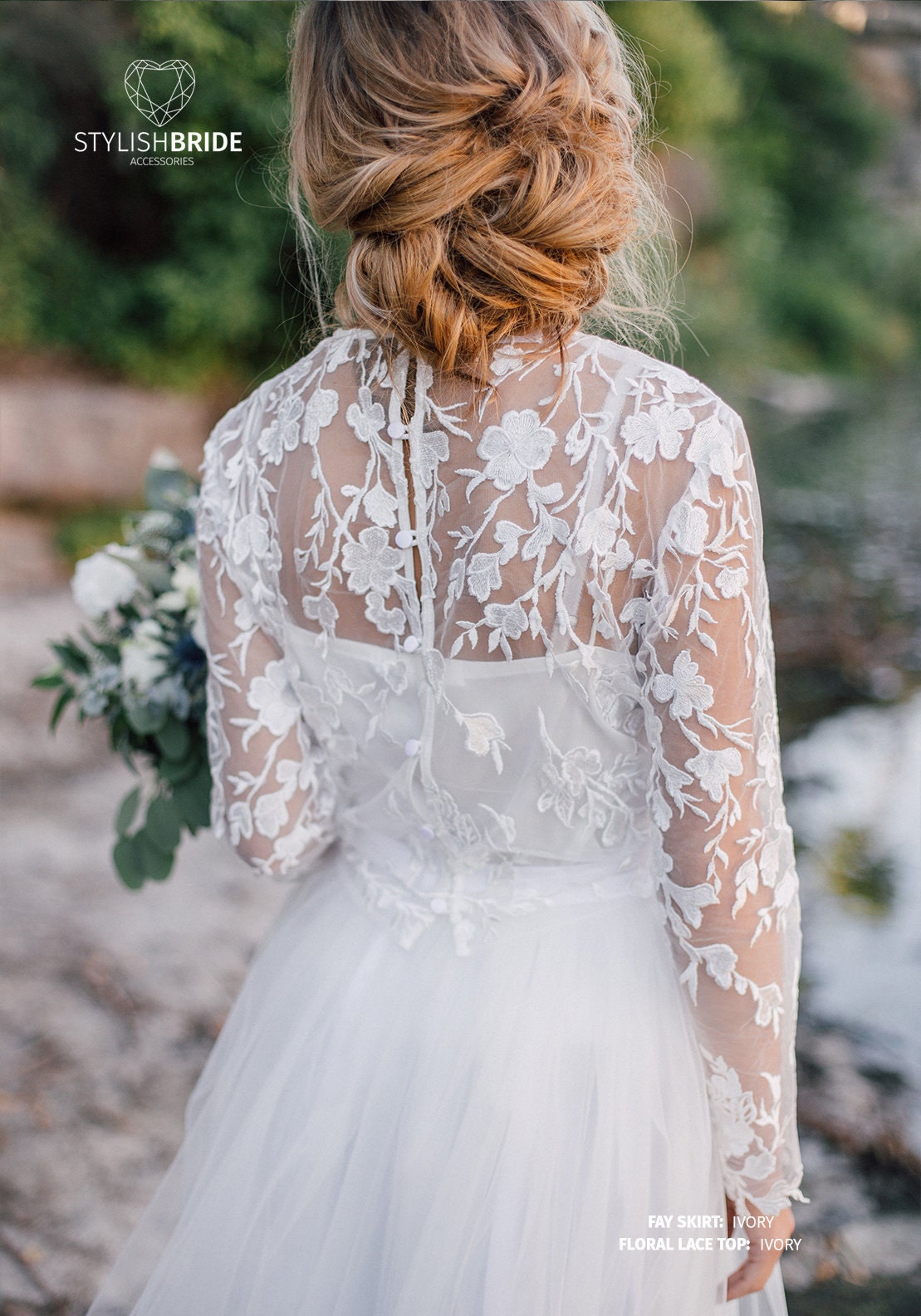 Trendy Floral Lace Top Wedding Flower ...