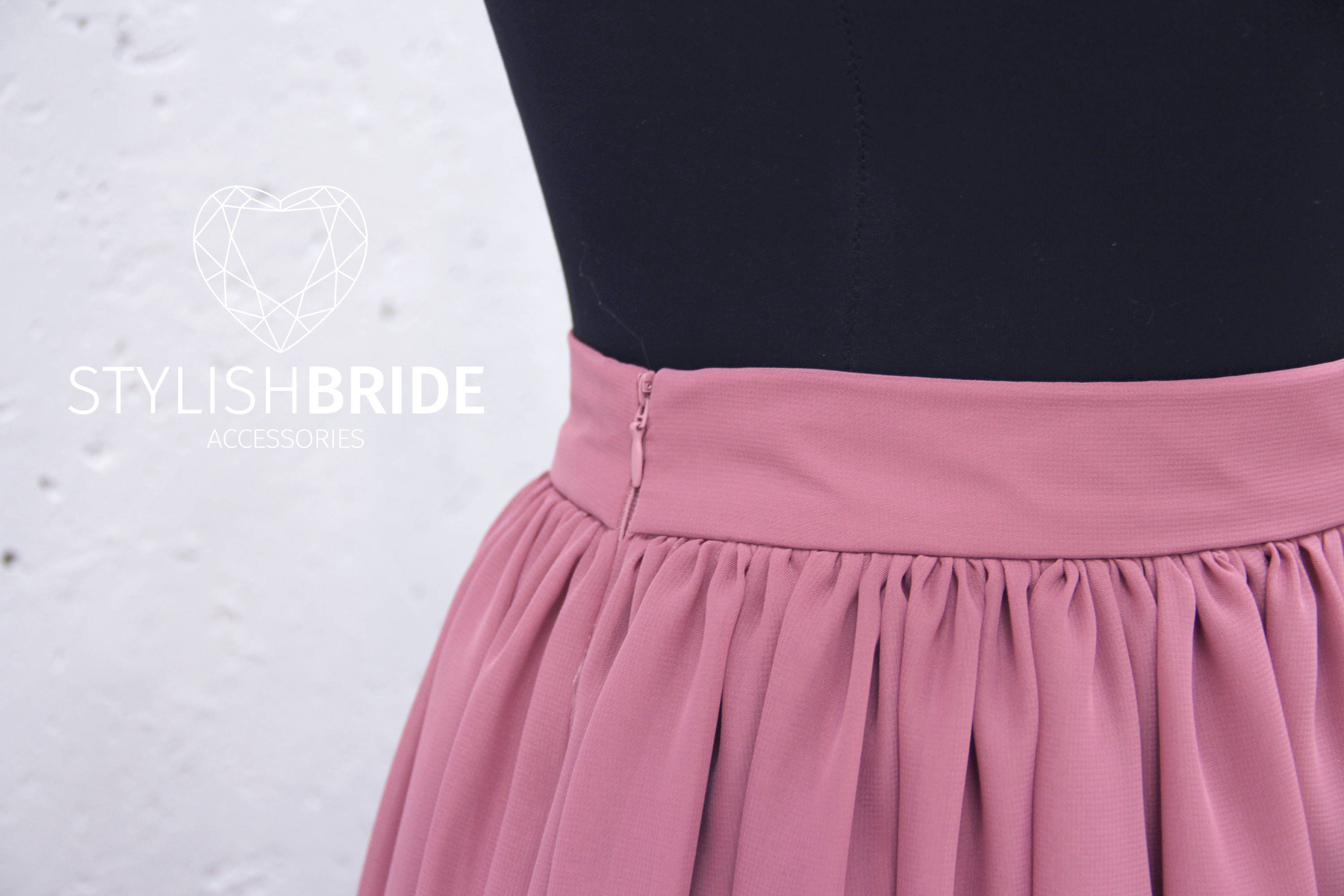 blush chiffon skirt
