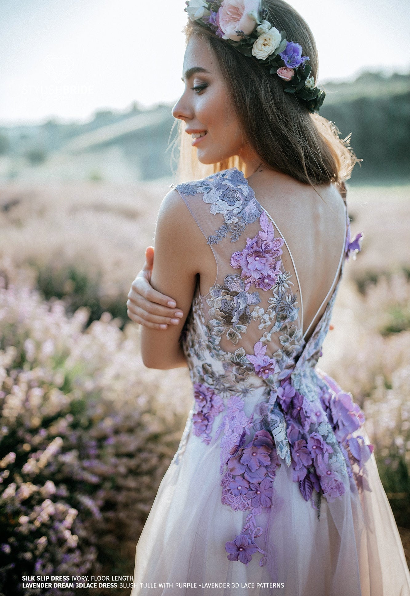 lavender wedding dress