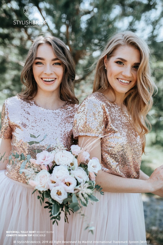 Rose Gold Sequin Top With Silk Satin Soft Lux Lining - Etsy