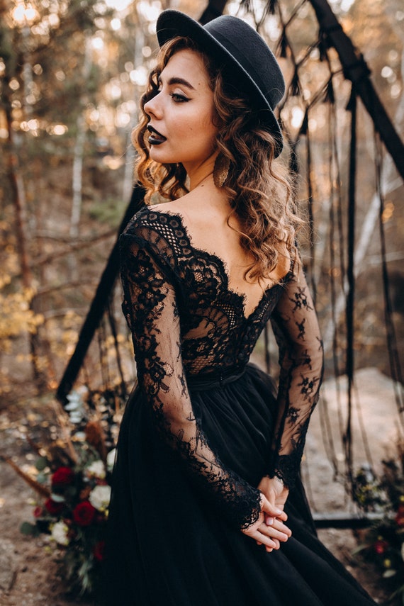Black lace bodysuit dress discount