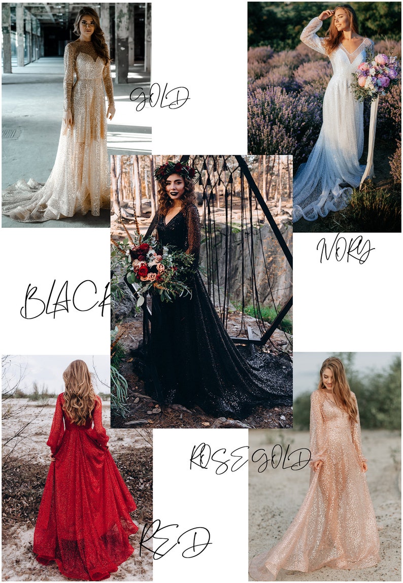 NEW Black Mermaid bridal dress, black wedding dress, black sequined sparkle gown, gothic wedding dress, black prom dress Mermaid image 7
