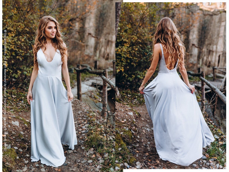 NEW Ombre glitter wedding gown, trendy princess glitter bridal dress, wedding, silver grey bridal dress with silk slip Elsa dress image 7