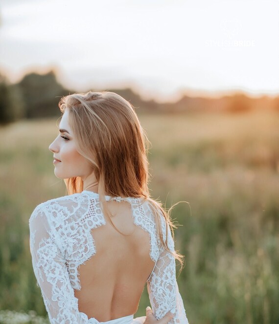 ivory lace top wedding