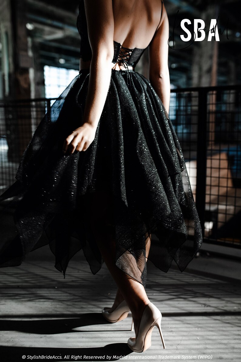 short glitter dress party black separates KAREN Glitz tea length glitter skirt 27 colors glitter prom black dress sparkle black dress