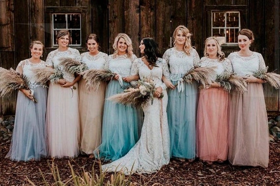 Boho Bridesmaids Separates, Rustic Bridesmaids Dresses, Belle Lace