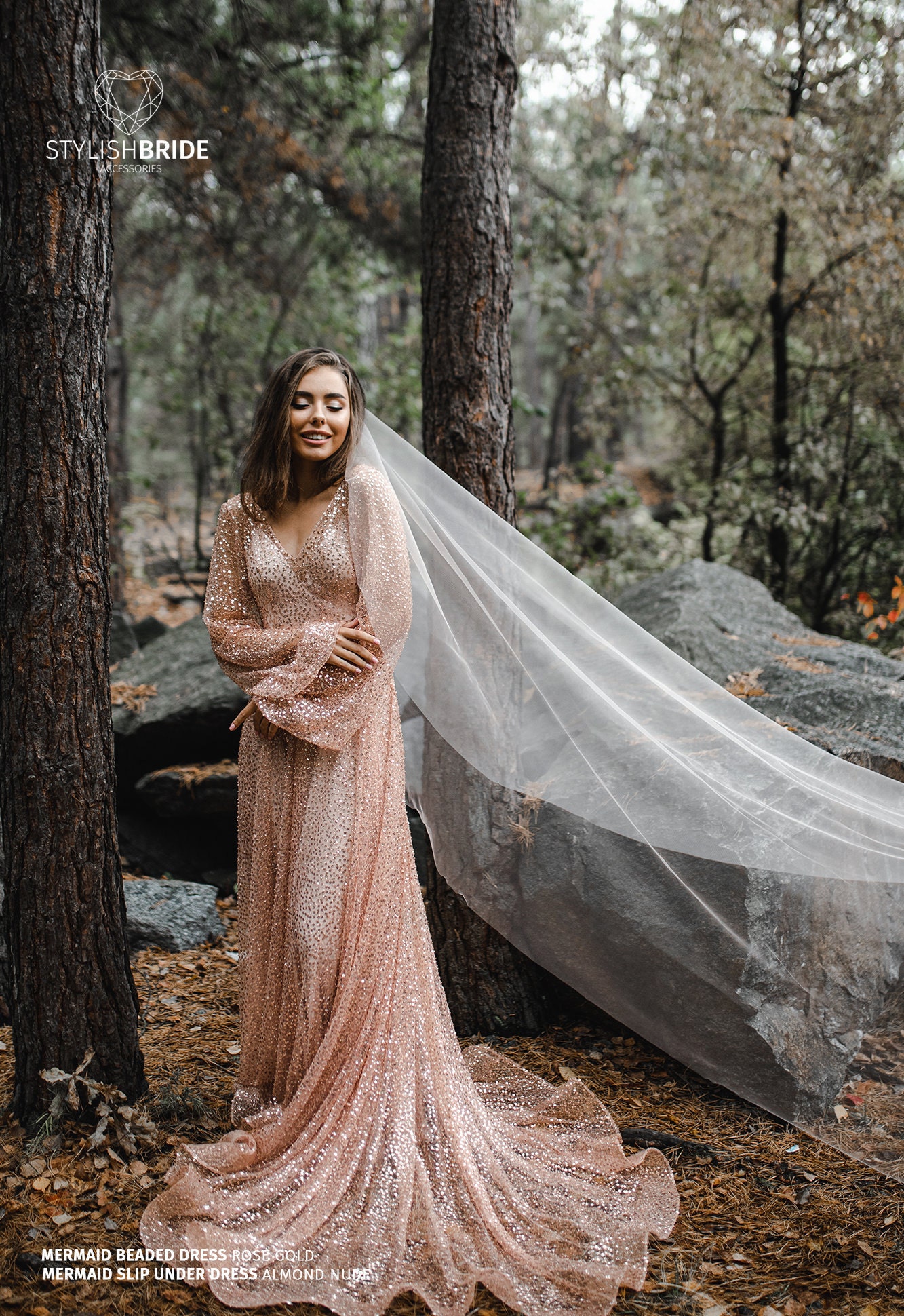 Mermaid Rose Gold Bridal Dress Rose 