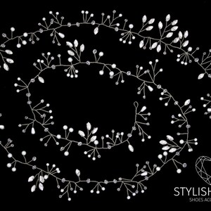 Bridal Long Shiny Crystal Hair Vine 1-1.5 meters, Hair Crystal Vine, Long Hair Accessories, Crystal Long Vine, Wedding Crystal Hairpiece image 2