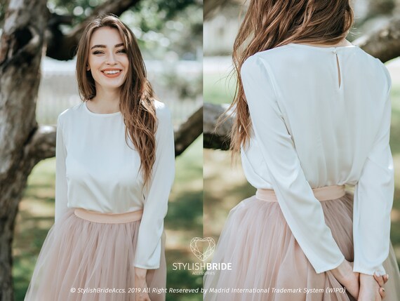 Blusa de seda sencilla Glory II blusa de saten Glory blusa de seda informal hecha a