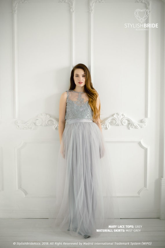 grey engagement dress