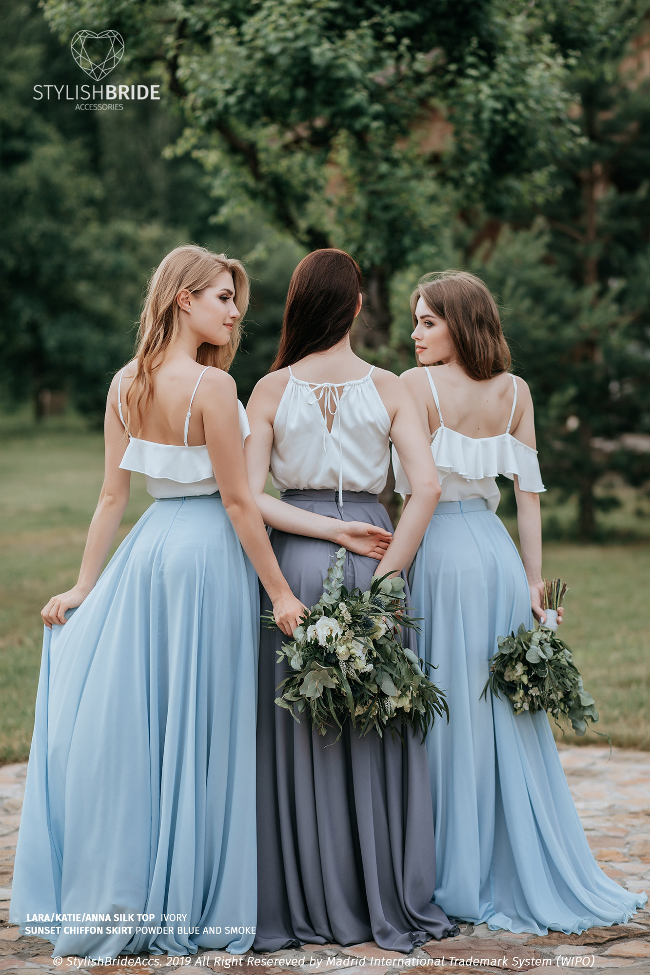 Smoke Blue Bridesmaid Dresses