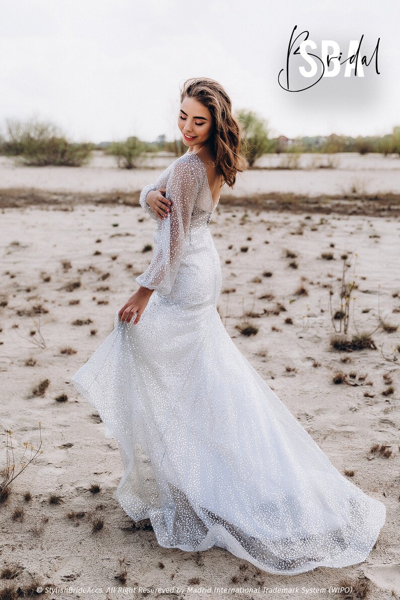 silver engagement dress