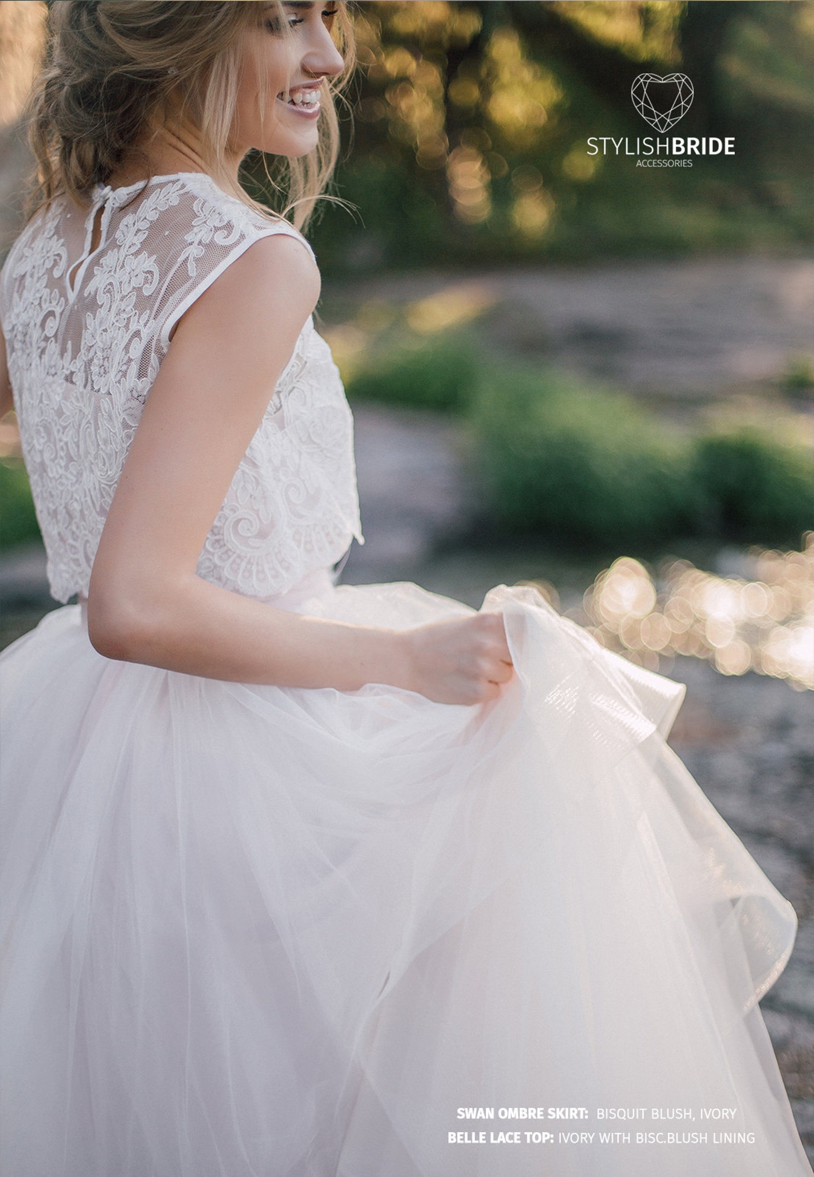 Wedding Ombre Waves Horsehair Dress Ivory & Biscuit Blush Etsy