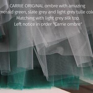Storm Ombré Skirt Leaf Green 7 Layers Super Puff exclusive handmade layers, Prom Dress Tulle Skirt, Tulle Skirt Christmas image 4