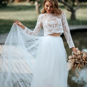 Alice Lux Bridal Separates: Fay Tulle Skirt With Train and Lux Handmade ...