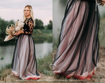 black to white ombre dress