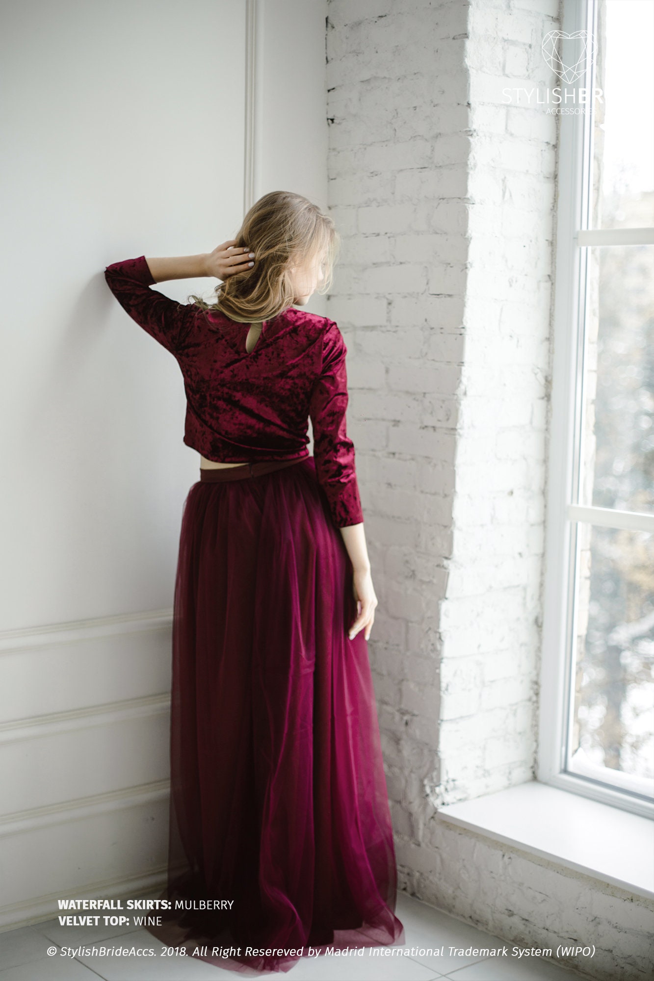Tulle skirt top velvet top