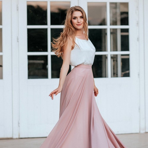 blush chiffon gown