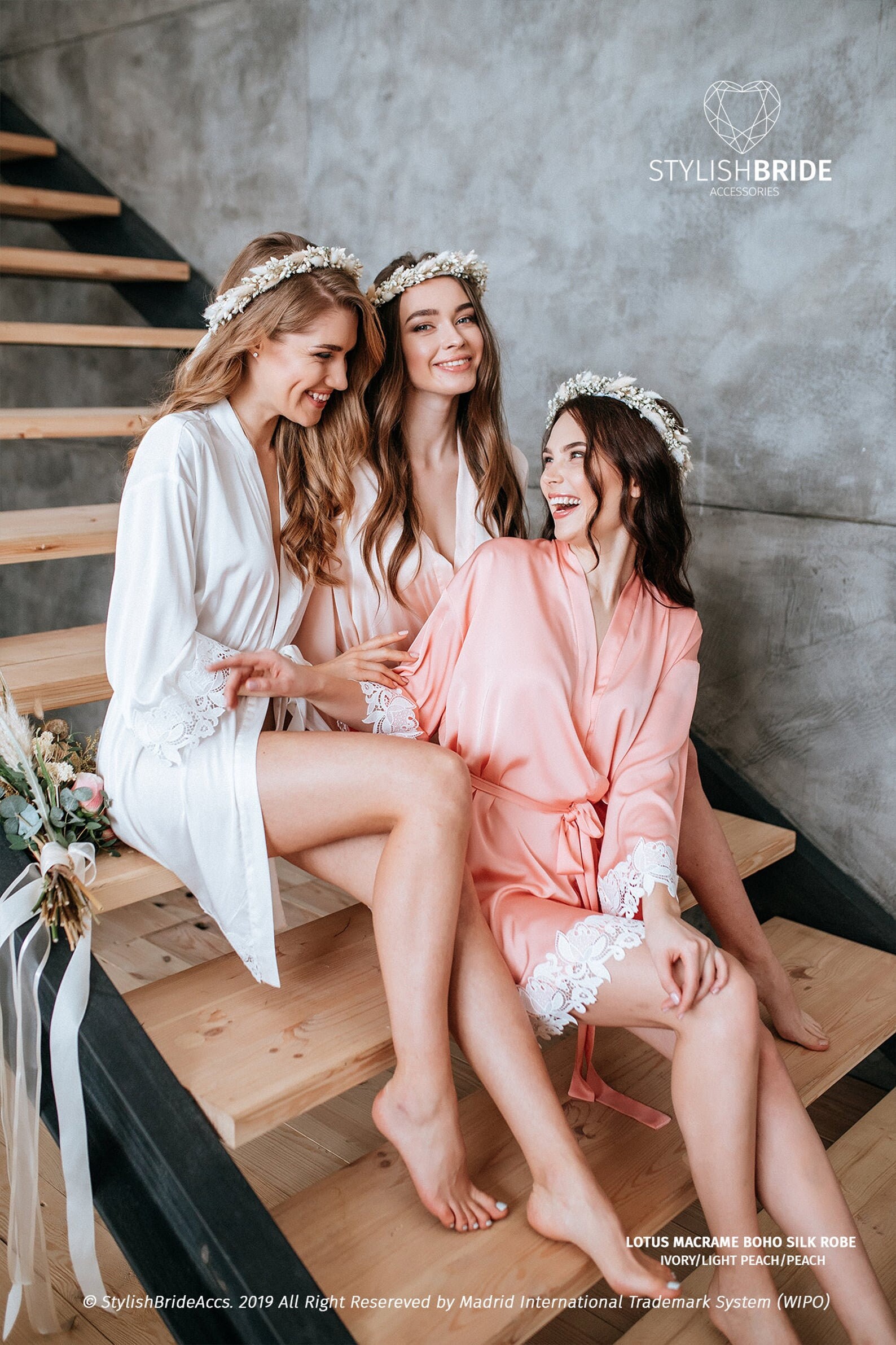 Flower girl silk robe with lace trim Toddler silk robe baby Etsy