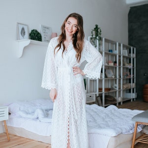 Ethno Boho Lace Robes Bohemian Macrame Lace Robe Floor Length - Etsy