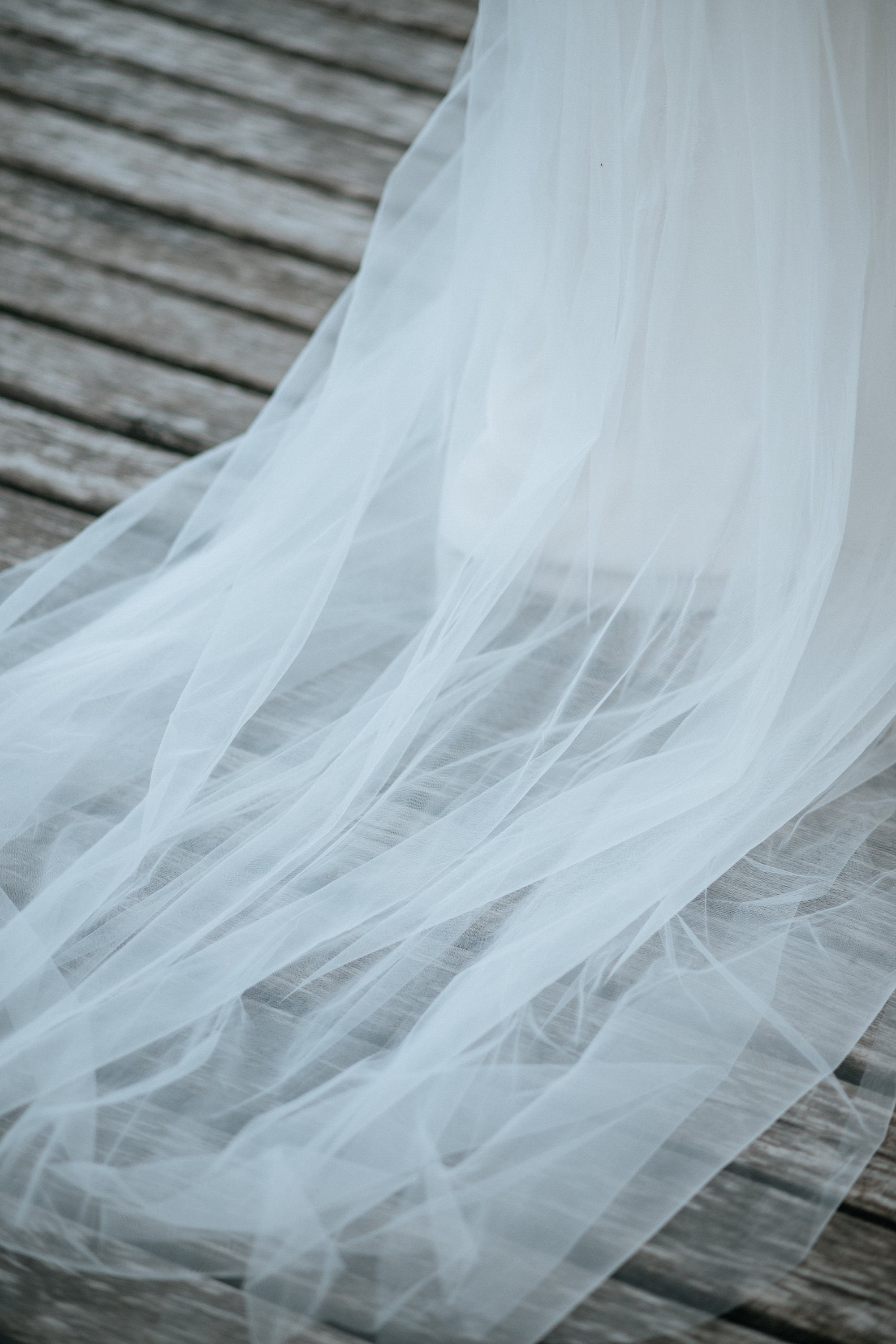 Bridal White Ivory Tulle Skirt With Train, Fay Wedding