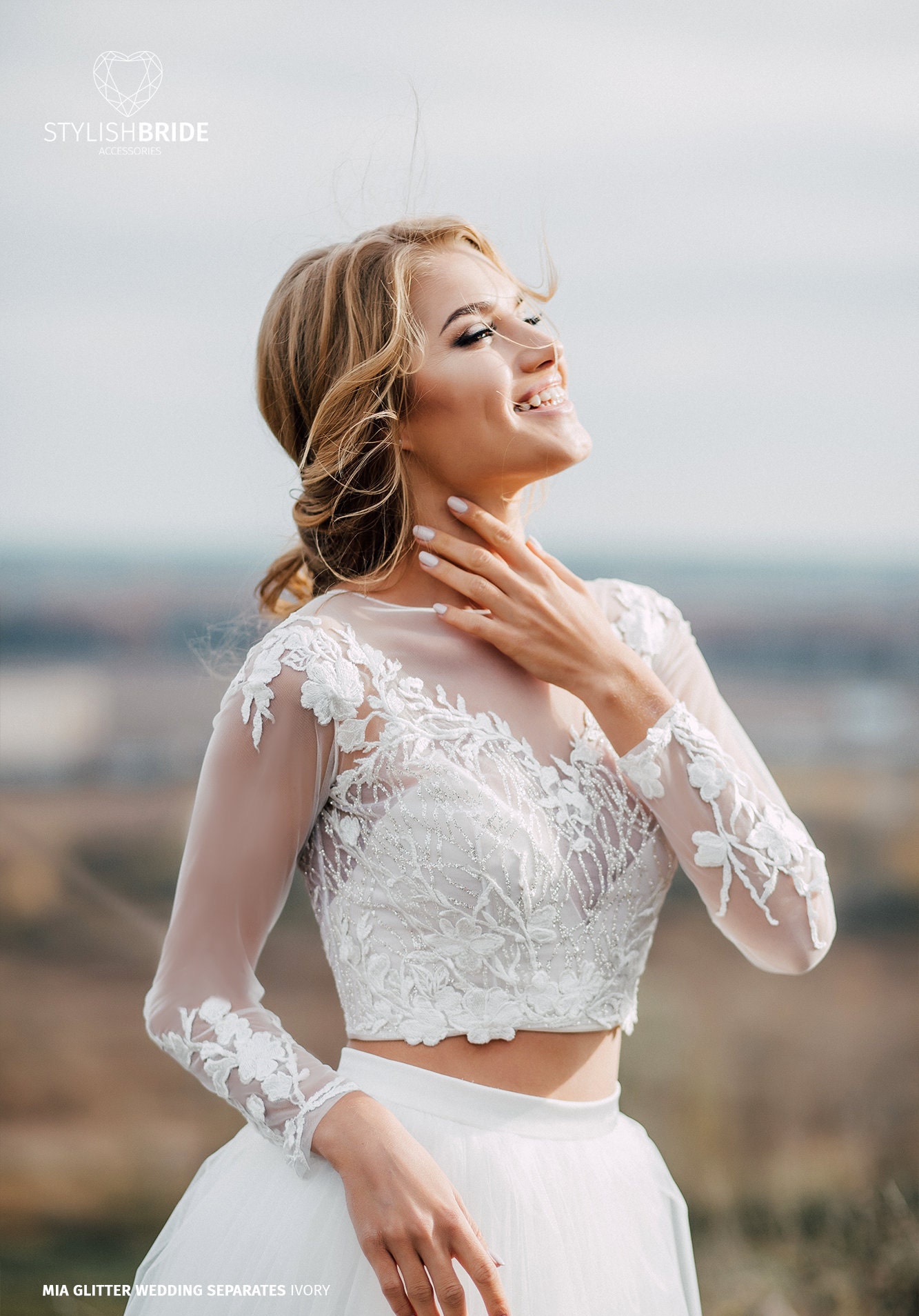 Mia Glitzer Hochzeit Top Wellen Glitzer und Blumen Spitze Etsy