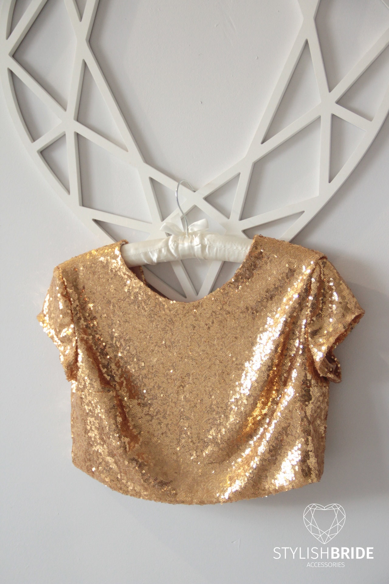 Golden party wear top discount
