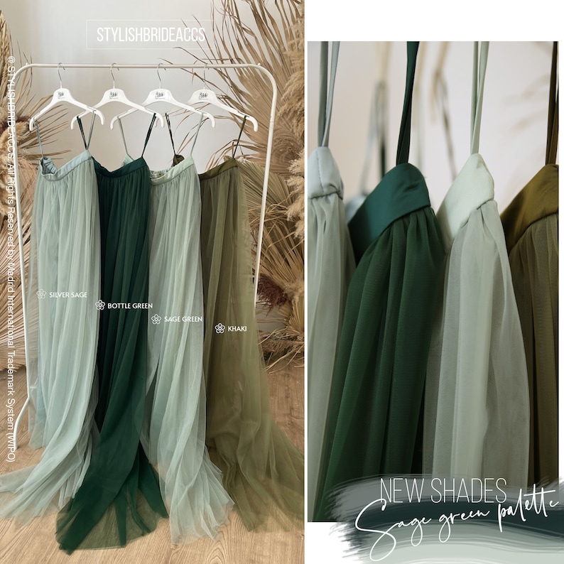 Fay Tulle Skirt Hi Quality 150 colors, Short Medium or Long Tulle Skirt, Maxi or Midi Tulle Skirt, Bridesmaid Tutu Skirt Dotted soft tulle image 3