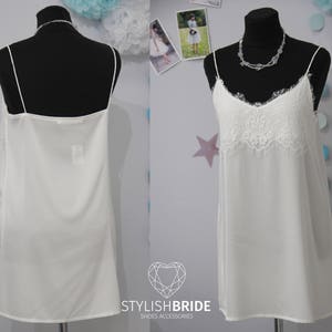 Silk Lace Bridal Nightgown , Lace Bridal Nightgown , White Ivory Pink Blue Blush Silk Wedding Nightgown , Wedding Lace Nightgown image 3