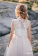 Belle Sleeveless Wedding Lace Crop Top, White or Ivory Lace Crop Top Tops, Engagement lace top plus size, Prom lace blouse 