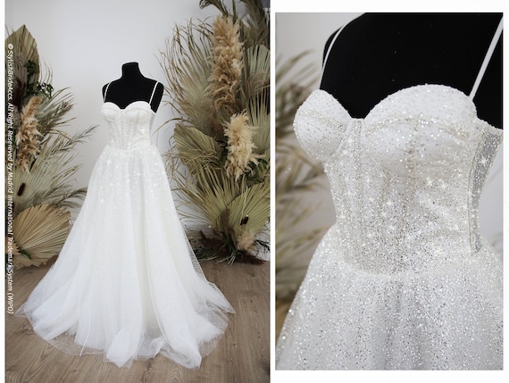 Princess Style Lace Wedding Dress Ball Gown, Beach Bride Dress