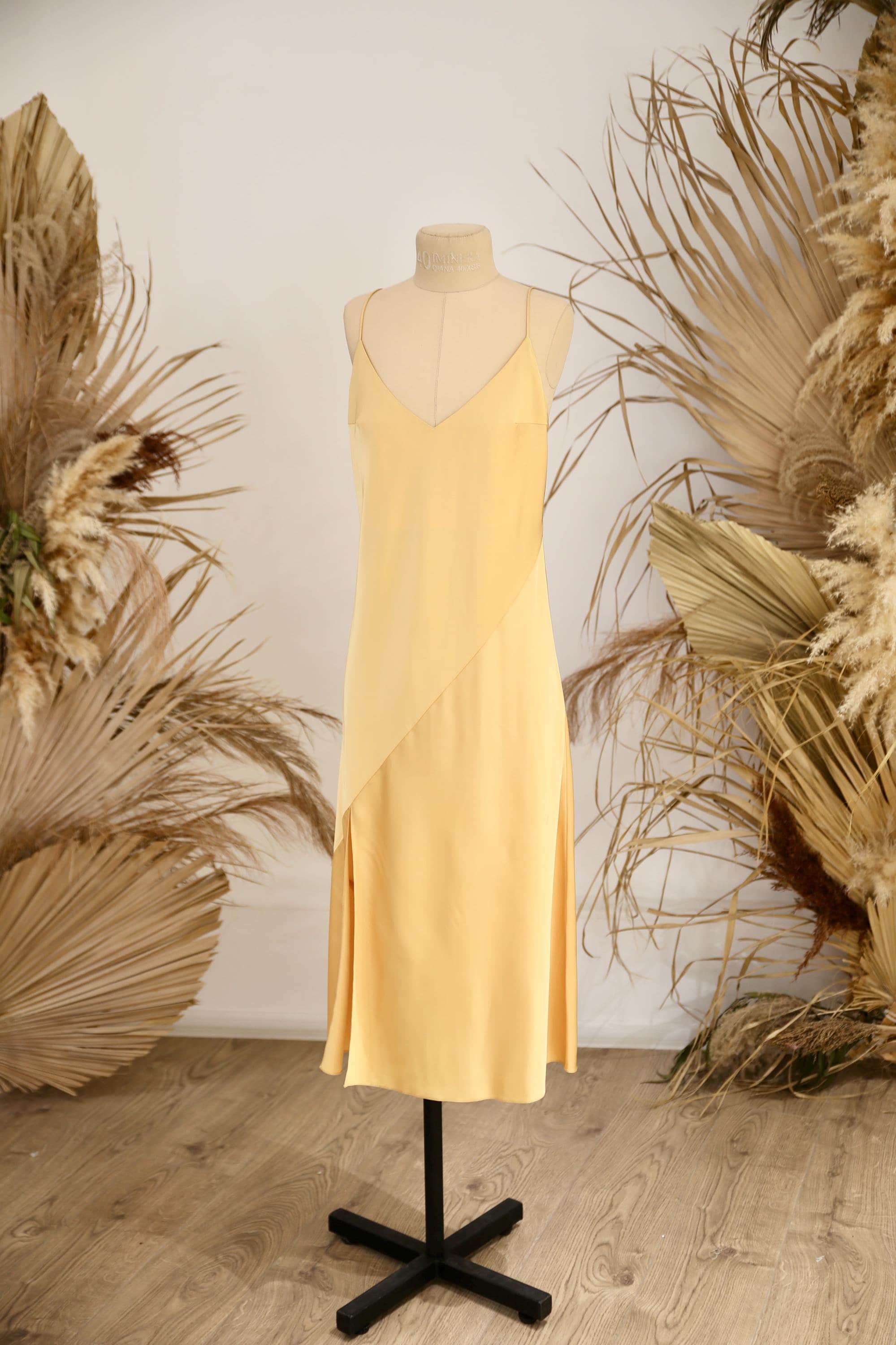 bronze silk slip dress Emma Slip Dress
