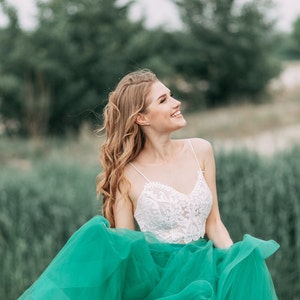 Tifffanie Spaghetti Straps Lace Bridal Top