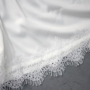 Wedding pajamas lace silk set, bridal pajama set, bridesmaids pajamas, bride silk lace top and shorts image 2