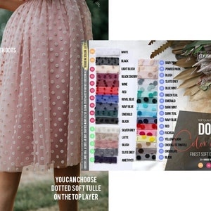 Fay Tulle Skirt Hi Quality 150 colors, Short Medium or Long Tulle Skirt, Maxi or Midi Tulle Skirt, Bridesmaid Tutu Skirt Dotted soft tulle 画像 5