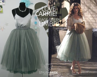 Storm Ombré Skirt Leaf Green 7 Layers Super Puff exclusive handmade layers, Prom Dress Tulle Skirt, Tulle Skirt Christmas