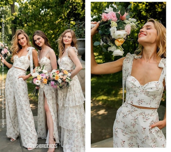 floral bridesmaid dresses