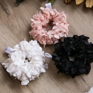 New Blossom tender scrunchy, hair accessories, flower hair bow tie, Christmas gift for her image 3