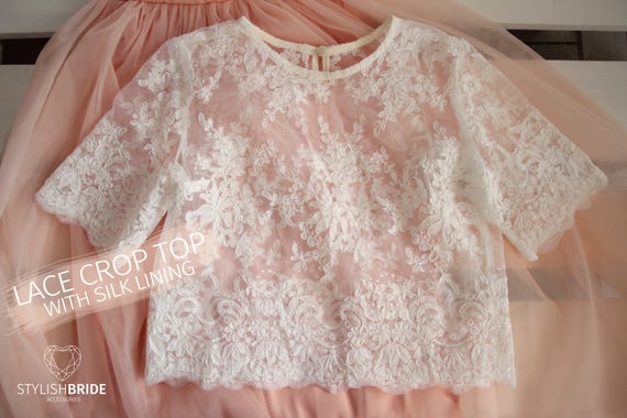 white lace vest top