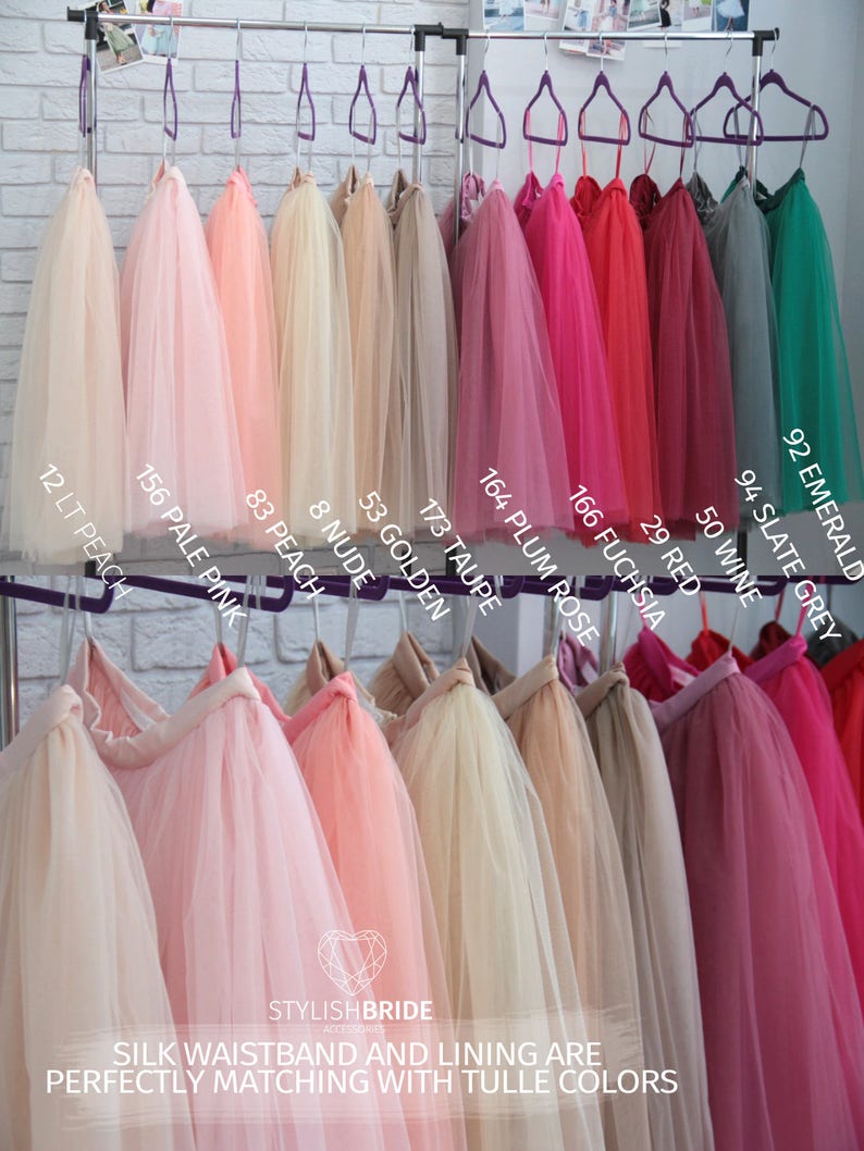 Fay Tulle Skirt Hi Quality 150 colors, Short Medium or Long Tulle Skirt, Maxi or Midi Tulle Skirt, Bridesmaid Tutu Skirt Dotted soft tulle image 2