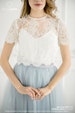 Belle Wedding Lace Crop Top,  White or Ivory Lace Crop Top Tops, Engagement lace top plus size 